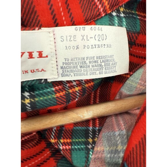 Vintage SILVIL Red Scotch Plaid Tartan Cotton USA Made Sleep Shirt DEADSTOCK - Picture 11 of 11
